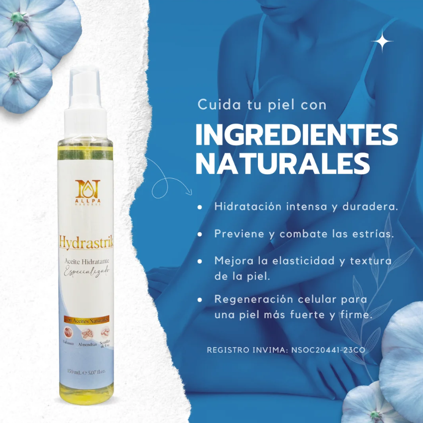 Aceite Natural Hydrastrik: Anticelulitis y Antiestrias